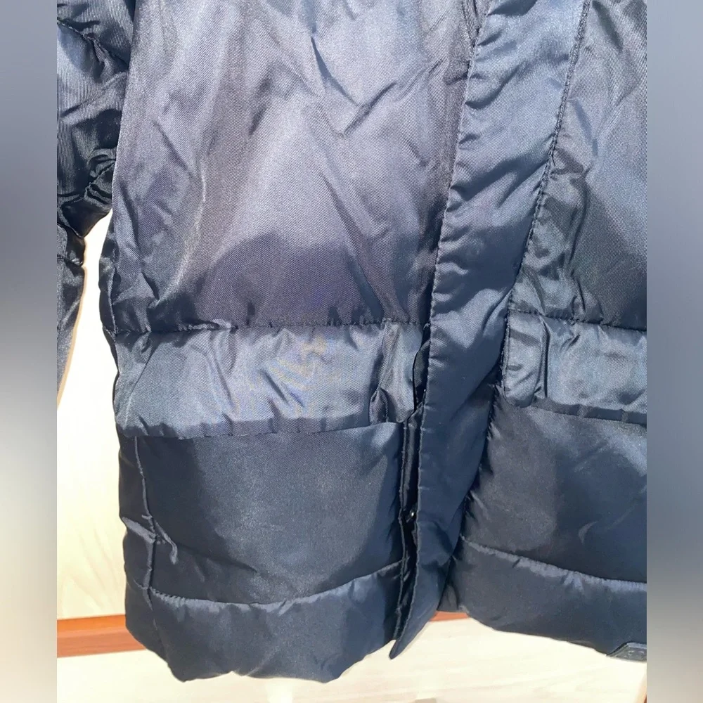 GAP Boys Puffer Jacket Size 3T Navy Hooded Fleece Lined Winter Coat